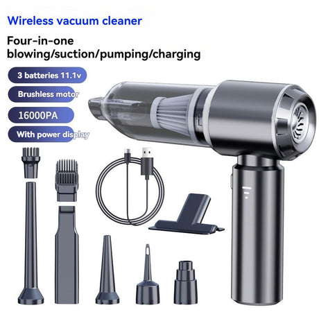 Portable Wireless Vacuum Cleaner 20000PA Vacuum 4-In-1 Vacuum Hand-Held - Gray - Size Brush - less motor with three - gear adjustment and power display