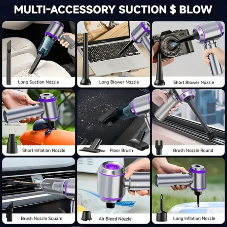 Portable Wireless Vacuum Cleaner 20000PA Vacuum 4-In-1 Vacuum Hand-Held - Gray - Size Brush - less motor with three - gear adjustment and power display