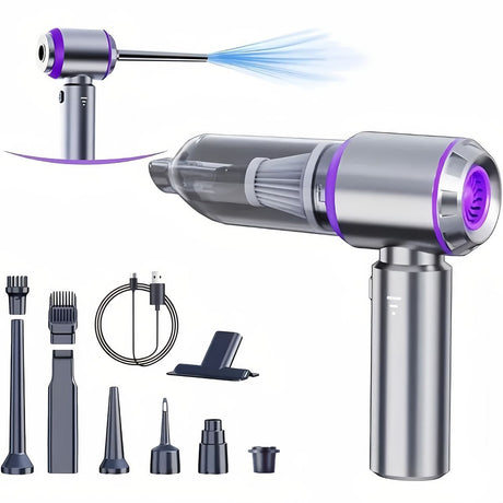 Portable Wireless Vacuum Cleaner 20000PA Vacuum 4-In-1 Vacuum Hand-Held - Purple - Size Brush - less motor with three - gear adjustment and power display