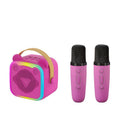 Mini Cat Ear Karaoke Machine Wireless Microphones USB Rechargeable RGB Party - Barbie pink - Size 01