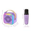 Mini Cat Ear Karaoke Machine Wireless Microphones USB Rechargeable RGB Party - Barbie pink - Size 01