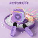 Mini Cat Ear Karaoke Machine Wireless Microphones USB Rechargeable RGB Party - Black - Size 01