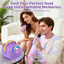 Mini Cat Ear Karaoke Machine Wireless Microphones USB Rechargeable RGB Party - Blue - Size 01