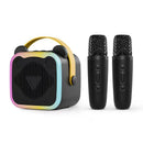 Mini Cat Ear Karaoke Machine Wireless Microphones USB Rechargeable RGB Party - Purple - Size 01