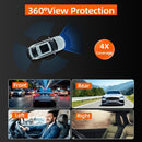 4-Camera Dash Cam 1080P Full-HD Dash Cam Car Dash Cam With 64GB Memory Card - Black - Size 01