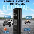Black Portable Car Tire Inflator 150PSI Inflator Digital Tire Pressure Gauge LED