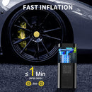 Black Portable Car Tire Inflator 150PSI Inflator Digital Tire Pressure Gauge LED