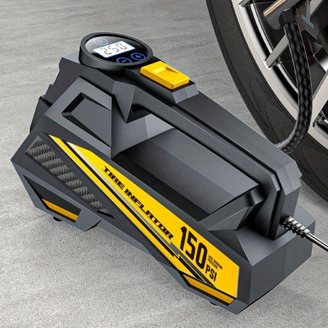Black CaRSun Tire Inflator Portable Air Compressor LED Light Tire Inflator DC 12V