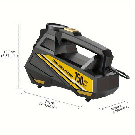 Black CaRSun Tire Inflator Portable Air Compressor LED Light Tire Inflator DC 12V