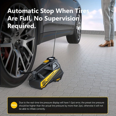 Black CaRSun Tire Inflator Portable Air Compressor LED Light Tire Inflator DC 12V