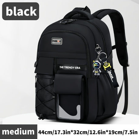 Teenager Backpack Safe Materials Backpack Multiple Compartments Backpack Ample - Black - Size 44-32CM
