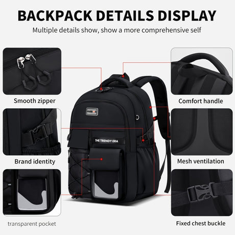 Teenager Backpack Safe Materials Backpack Multiple Compartments Backpack Ample - White - Size 47-34CM