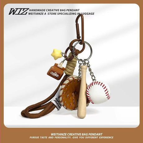 Miu-Style Baseball-Themed Couple Bag & Key Chain - baseball - Size 3