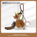 Miu-Style Baseball-Themed Couple Bag & Key Chain - baseball - Size 4