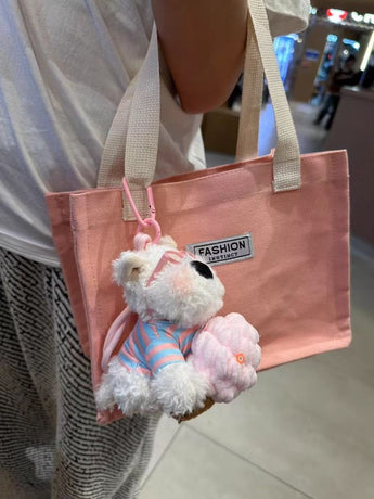 West Highland White Terrier keychain, ice-cream bag charm, plush puppy accessory, cute dog keychain, Australian gift, scribbled puppy plush - Yellow - Size 1