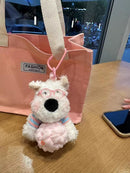 West Highland White Terrier keychain, ice-cream bag charm, plush puppy accessory, cute dog keychain, Australian gift, scribbled puppy plush - Yellow - Size 1