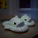 Ladies Shark Slippers Glowing Glitter Slippers Quick-Dry Slippers Non-Slip EVA - Blue - Size 42
