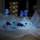 Ladies Shark Slippers Glowing Glitter Slippers Quick-Dry Slippers Non-Slip EVA - Blue - Size 43