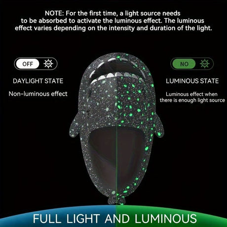 Ladies Shark Slippers Glowing Glitter Slippers Quick-Dry Slippers Non-Slip EVA - Pink - Size 37
