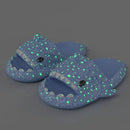 Ladies Shark Slippers Glowing Glitter Slippers Quick-Dry Slippers Non-Slip EVA - Pink - Size 38