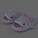 Ladies Shark Slippers Glowing Glitter Slippers Quick-Dry Slippers Non-Slip EVA - Purple - Size 42
