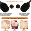 Body exfoliating long handle shower brush, gentle exfoliating body scrub, easy to clean, rich foam, long-lasting fragrance
