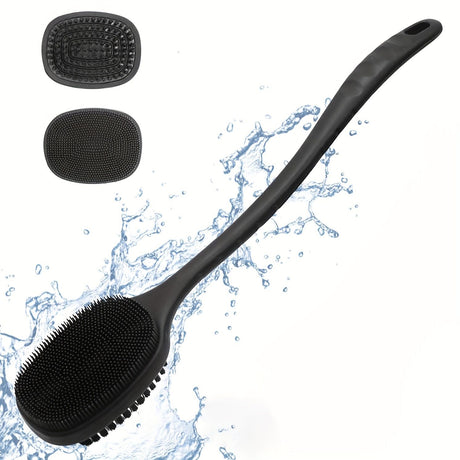 Body exfoliating long handle shower brush, gentle exfoliating body scrub, easy to clean, rich foam, long-lasting fragrance