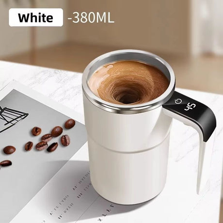 Self-Stirring Coffee Mug Automatic Stir Mug LED Temperature Mug Rechargeable - Pink - Size 380ML