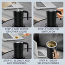 Self-Stirring Coffee Mug Automatic Stir Mug LED Temperature Mug Rechargeable - White - Size 380ML