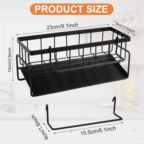 Black Sink Side Storage Rack Kitchen Sink Organiser Space Saving Kitchen Rack Under