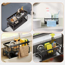 Black Sink Side Storage Rack Kitchen Sink Organiser Space Saving Kitchen Rack Under