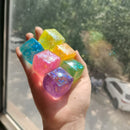 3-piece set, stress relieving simulation ice cube squeezer, popular malt sugar slow rebound cube, high transparency creative venting toy, color random