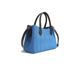 Color-contrast leather shoulder bag | 3D woven pattern small tote, one bag for commuting and shopping