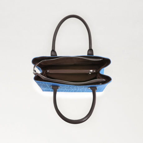 Color-contrast leather shoulder bag | 3D woven pattern small tote, one bag for commuting and shopping