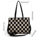 Black and gray color-matched tote bag | large capacity, can be carried by hand or cross-body, suitable for street photography and commuting