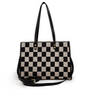 Black and gray color-matched tote bag | large capacity, can be carried by hand or cross-body, suitable for street photography and commuting