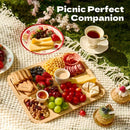 1pc Cheese Tray with Transparent Acrylic Lid - Portable Deli Platter for Camping, Parties, Restaurants | Holiday Appetizer, Deli and Snack Serving Tray, Back Can Be Used for Cutting Board, Party Snack Organizer, Safe Snapon Lid