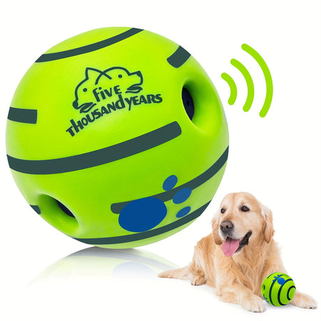 Interactive dog toy, sound ball, rolling, barking, dog self-entertainment, dog boredom relief, bite-resistant, gnawing, barking, no batteries, pet interactive ball toy, dog IQ training ball toy