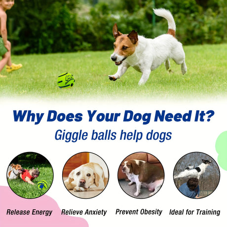 Interactive dog toy, sound ball, rolling, barking, dog self-entertainment, dog boredom relief, bite-resistant, gnawing, barking, no batteries, pet interactive ball toy, dog IQ training ball toy