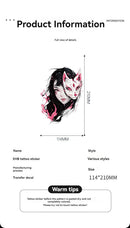 8 new colorful half-arm tattoo stickers, anime colorful waterproof resin one-time tattoo stickers