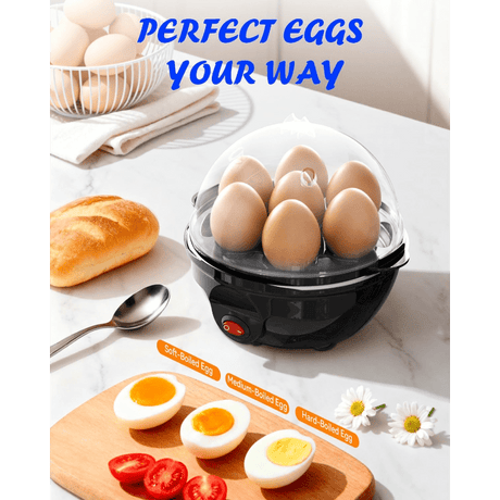 Electric steamed egg cooker | One-touch operation, quick and easy to prevent mistakes, easy to clean, black - PVC material, 220V- 240V power supply, Australian plug