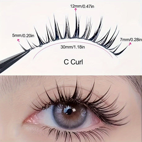 One-piece soft and comfortable false eyelashes natural simulation glue eyelashes reusable whole little devil