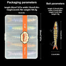 QQNAL5PCS Lure Beginner Set - 7-section sink bait suitable for both fresh and saltwater, stylish swimming style, long-distance casting without breaking the line, comes with a waterproof box, catch all species of bass, trout, and pike in one net.