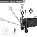 250KG Load Capacity 300L Large Capacity Heavy Duty Foldable Beach Car - All-Terrain Foldable Multi-Functional Handcart with Large Wheels, Side Pockets and Brakes - Durable Oxford Fabric and Stainless Steel Structure, Suitable for Camping, Garden, Sports a