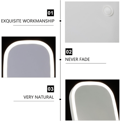 LED makeup mirror, lighted sink mirror, 3-light mode lighting makeup mirror, touch control, portable stand and foldable compact mirror, Light makeup table, rechargeable battery, portable LED makeup mirror, women's Christmas gift, suitable for home / bedro
