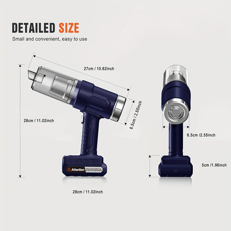 New upgraded wireless handheld car vacuum cleaner, rechargeable, 10000 Pa super strong suction power, two 2000mAh long-lasting batteries, washable dual filter, low noise, suitable for cars and homes, portable and durable car vacuum cleaner Car vacuum clea