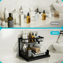 Kitchen sink storage box, pull-out cabinet storage box 2-layer sliding sink rack cabinet storage rack, kitchen bathroom cabinet sink drain storage pull-out frame