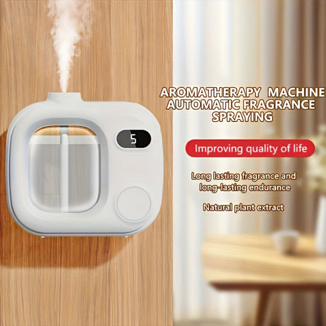 One-button switch, five adjustable intelligent aromatherapy diffuser - suitable for essential oils / perfumes, 500mAh rechargeable battery, USB charging, indoor air freshener, long-lasting home fragrance, smart diffuser with 5 adjustable timer, 500mAh USB