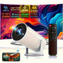 HY300 Pro mini portable projector, native 1280 * 720P support 4K / 350ANSI smart projector, with WiFi 6 BT 6.0, Screen adjustment, 180-degree rotation, home video projector with Android 11. 0 operating system built-in
