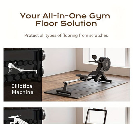 Thickened Foldable Fitness Mat｜Anti-Slip Home Exercise Mat for Treadmill and Yoga, Multi-Functional Silent Floor Protector
